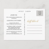 フェイクグリッター卒業招待状はがき/黒 インビテーションポストカード (裏面)