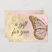 フェイクグリッター及びホイル蝶ギフト券 (正面/裏面)