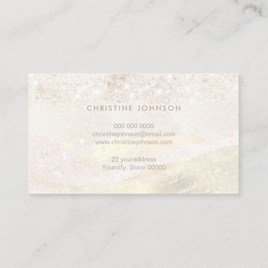 フェイクグリッター及び箔パターンエステティシャン 名刺 (裏面)