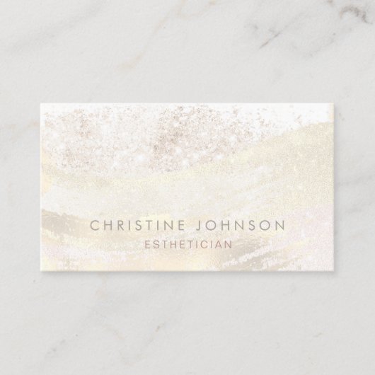 フェイクグリッター及び箔パターンエステティシャン 名刺 (正面)