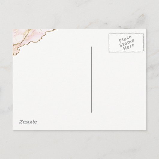 フェイクグリッター大理石感謝していユー 案内ポストカード (裏面)