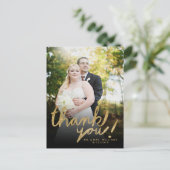 フェイクグリッター手書き写真ありがとうはがき ポストカード (スタンド正面)