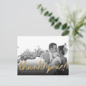 フェイクグリッター手書き写真ありがとうはがき ポストカード (スタンド正面)