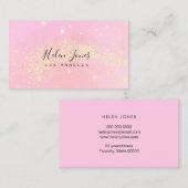フェイクグリッター星ピンクの水色 名刺 (正面/裏面)