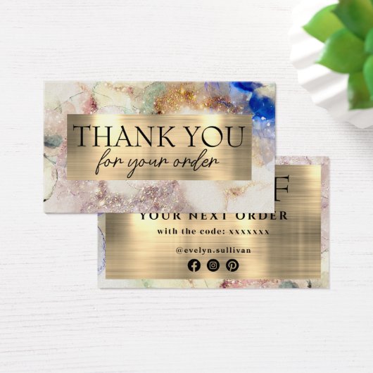 フェイクグリッター水の色感謝していは割引カード (デスク)