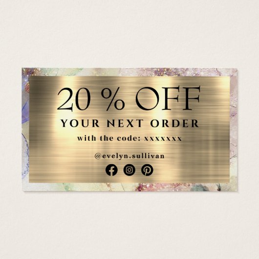 フェイクグリッター水の色感謝していは割引カード (裏面)