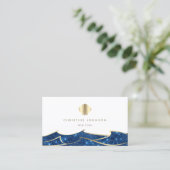 フェイクグリッター波黄金の貝殻名刺 名刺 (スタンド正面)