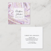 フェイクグリッター流体大理石アートスクエアビジネスカード スクエア名刺 (正面/裏面)