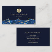 フェイクグリッター海波黄金の貝殻 名刺 (正面/裏面)