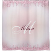 フェイクグリッター点滴トレンディーモノグラム シャワーカーテン (正面)