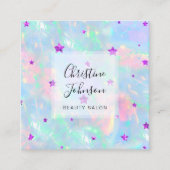 フェイクグリッター紫の星 スクエア名刺 (正面)