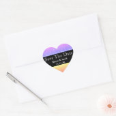 フェイクグリッター結婚式の日付の保存 ハートシール (封筒)