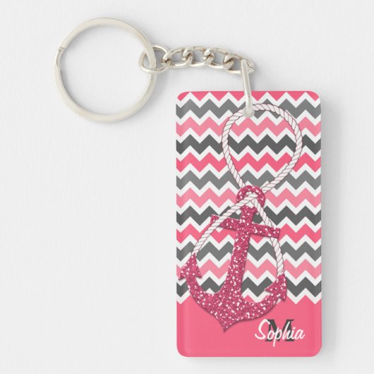 フェイクグリッター航海のいかり無限記号 キーホルダー (正面)