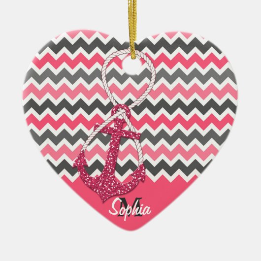 フェイクグリッター航海のいかり無限記号 セラミックオーナメント (正面)