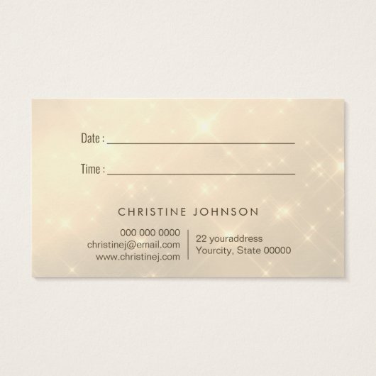 フェイクグリッター蝶ロゴアポイントメントカード (裏面)