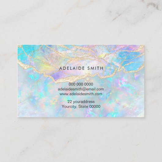 フェイクグリッター詳細オパール石名刺 名刺 (裏面)