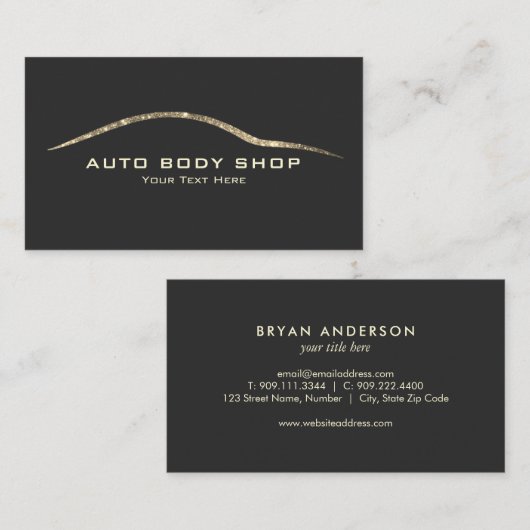 フェイクグリッター車の-体ショップ名刺 名刺 (正面/裏面)