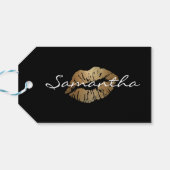 フェイクグリッター金ゴールドキス ギフトタグ (裏面横)