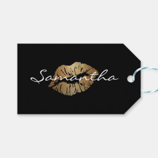 フェイクグリッター金ゴールドキス ギフトタグ