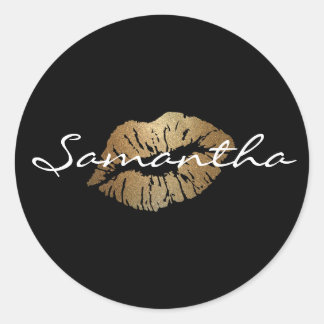 フェイクグリッター金ゴールドキス ラウンドシール