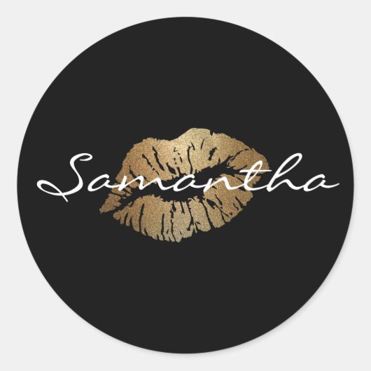 フェイクグリッター金ゴールドキス ラウンドシール (正面)