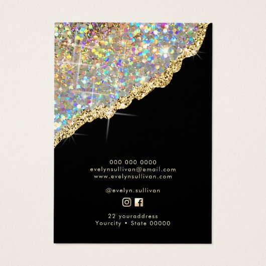 フェイクグリッター金ゴールドジュエリー表示カード (裏面)