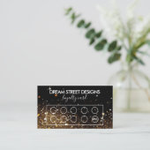 フェイクグリッター金ゴールド&ブラックロイヤリティカスタムカード 名刺 (スタンド正面)