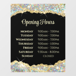 フェイクグリッター開館時間ウィンドウの固定 ウィンドウサイン