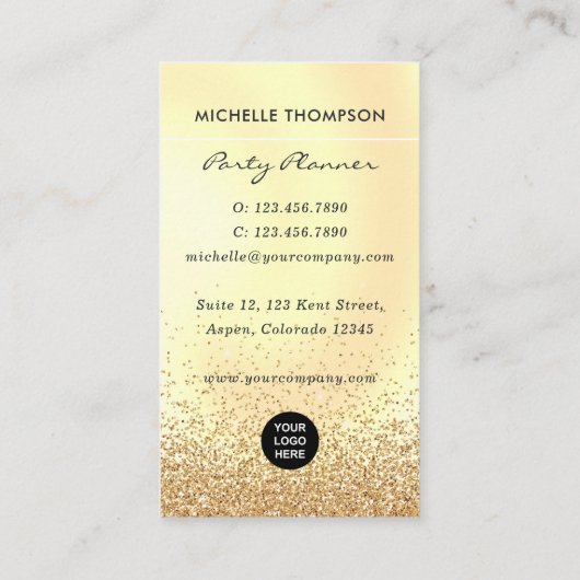 フェイクグリッター風船パーティープランナー名刺 名刺 (裏面)