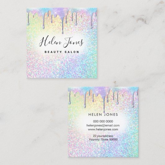 フェイクグリッター スクエア名刺 (正面/裏面)