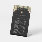 フェイクグリッターbeeデザイン価格表台座標識 台座サイン (正面)