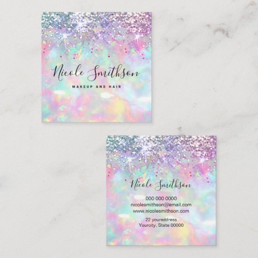 フェイクグリッターopalデザインスクエア名刺 スクエア名刺 (正面/裏面)