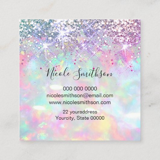 フェイクグリッターopalデザインスクエア名刺 スクエア名刺 (裏面)