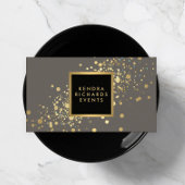 フェイクグレーのビジネスモダンカードの金ゴールド紙吹雪 名刺