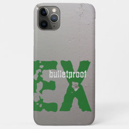 フェイクコンクリートの壁出口標識最もハード防弾 iPhone 11 PRO MAXケース
