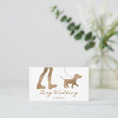 フェイクゴールデンイエローフォイルルック様ドッグウォーカー 名刺 (スタンド正面)