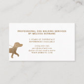 フェイクゴールデンイエローフォイルルック様ドッグウォーカー 名刺 (裏面)