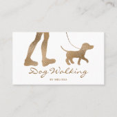 フェイクゴールデンイエローフォイルルック様ドッグウォーカー 名刺 (正面)