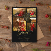 フェイクゴールデンラグジュアリーフィリグリー4写真テンプレート