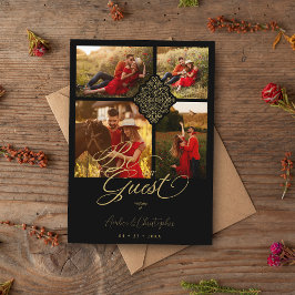 フェイクゴールデンラグジュアリーフィリグリー4写真テンプレート