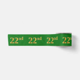 フェイクゴールドの「22回目」イベントナンバー (グリーン) サテンリボン