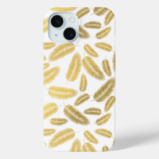 フェイクゴールドパームリーフ柄 Case-Mate iPhoneケース (裏面)