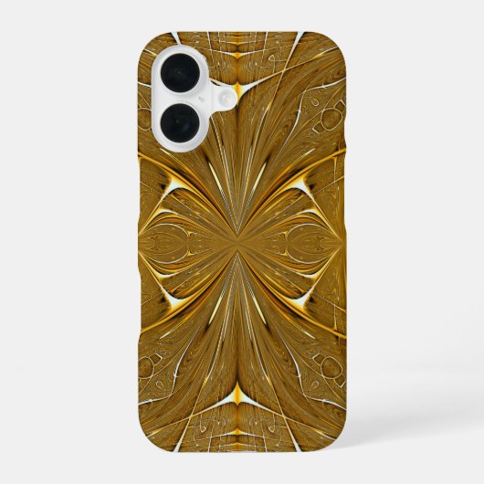 フェイクゴールドメタルのパターンデザイン iPhone 16ケース (裏面)