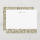 フェイクシャンパン金ゴールドグリッターありがとう サンキューカード (正面/裏面)