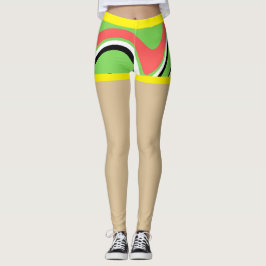 フェイクショーツカラフル大理石lファッションベージュ レギンス