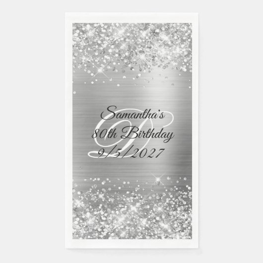 フェイクシルバーグリッターとホイル80歳の誕生日 (正面)