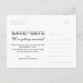 フェイクシルバーグリッター日付写真はがきを保存 案内ポストカード (裏面)