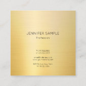 フェイクシンプルミニマルモダンエレガント金ゴールド スクエア名刺 (裏面)