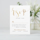 フェイクシンプルモダン金ゴールドScript Wedding RSVP (スタンド正面)