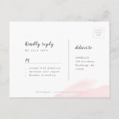 フェイクシンプルモダン金ゴールドScript Wedding RSVP インビテーションポストカード (裏面)